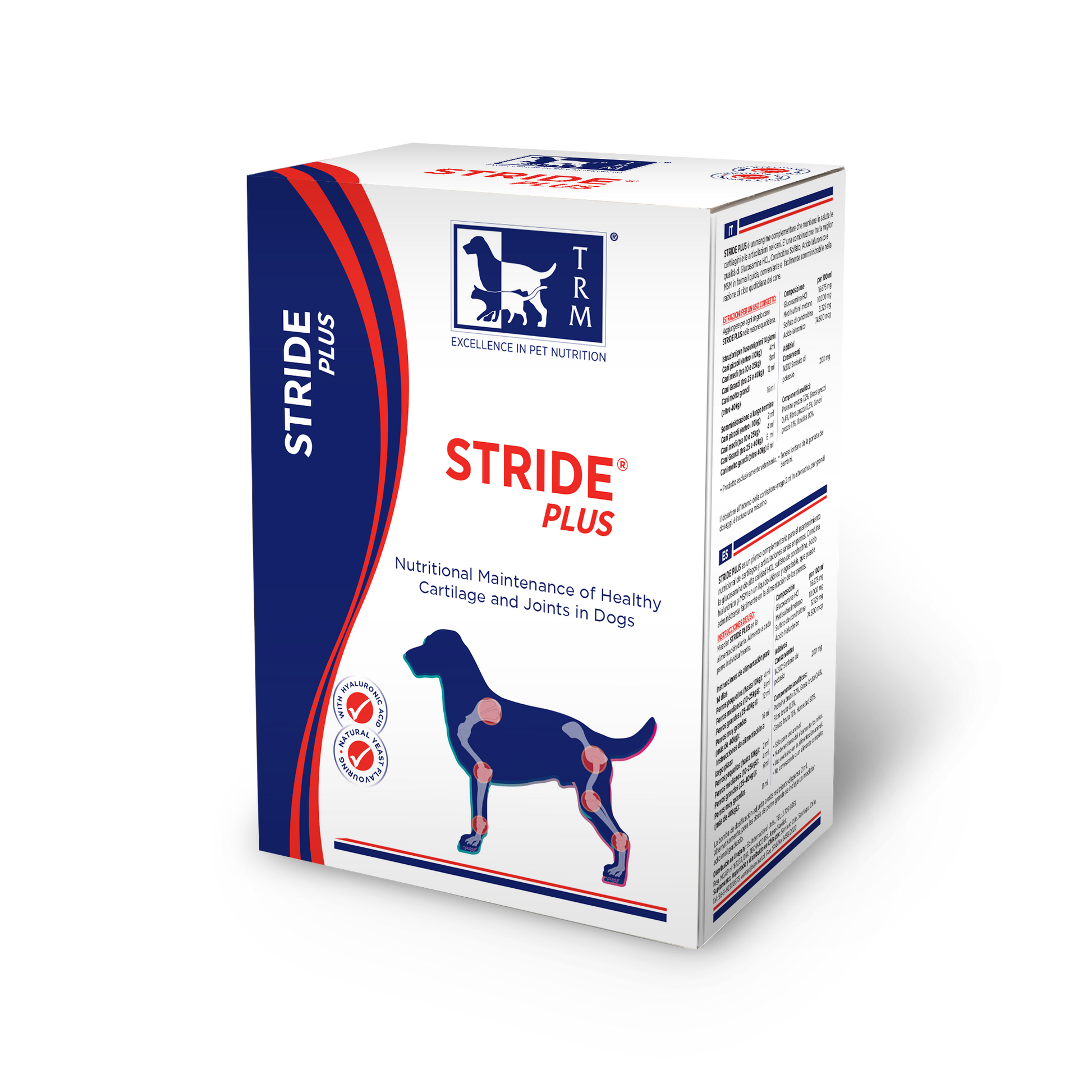 Stride Plus Liquid for nutritional maintenance of healthy cartilage and joints in dogs.